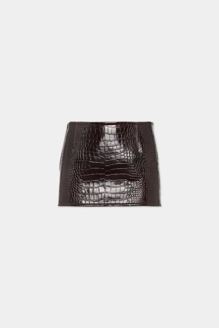 Croco Leather Skirt