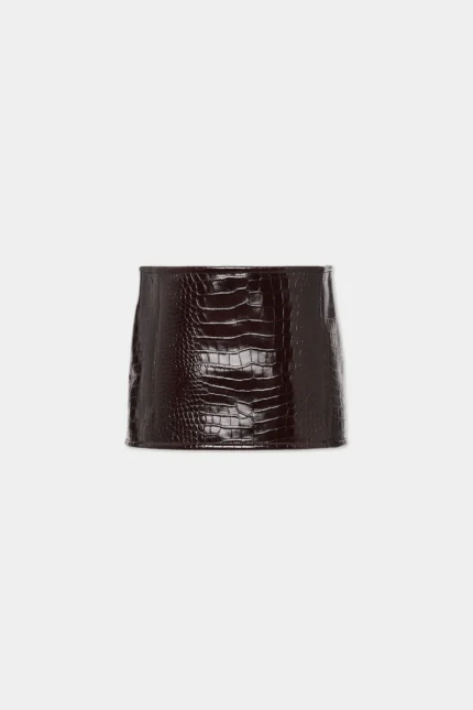 Croco Leather Skirt